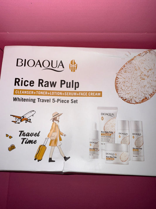 Bioaqua Rice Pulp travel size skin care set